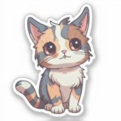 Cartoon kattenillustratie sticker (Voorkant)