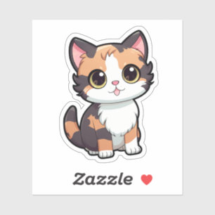 Cartoon kattenillustratie sticker
