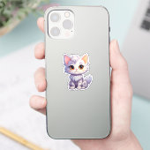 Cartoon kattenillustratie sticker (Telefoon)