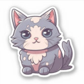 Cartoon kattenillustratie sticker (Voorkant)