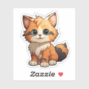 Cartoon kattenillustratie sticker