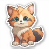 Cartoon kattenillustratie sticker (Voorkant)