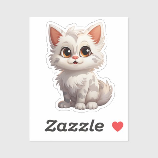 Cartoon kattenillustratie sticker (Vel)