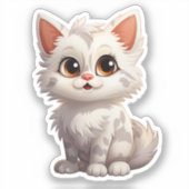 Cartoon kattenillustratie sticker (Voorkant)