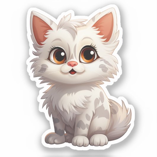 Cartoon kattenillustratie sticker (Voorkant)