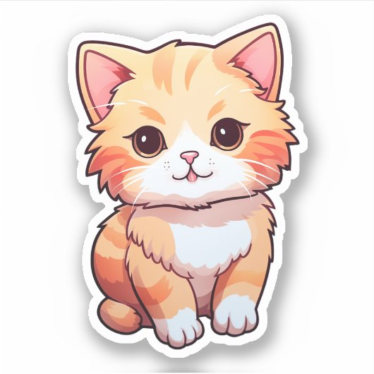 Cartoon kattenillustratie sticker (Voorkant)