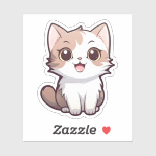 Cartoon kattenillustratie sticker