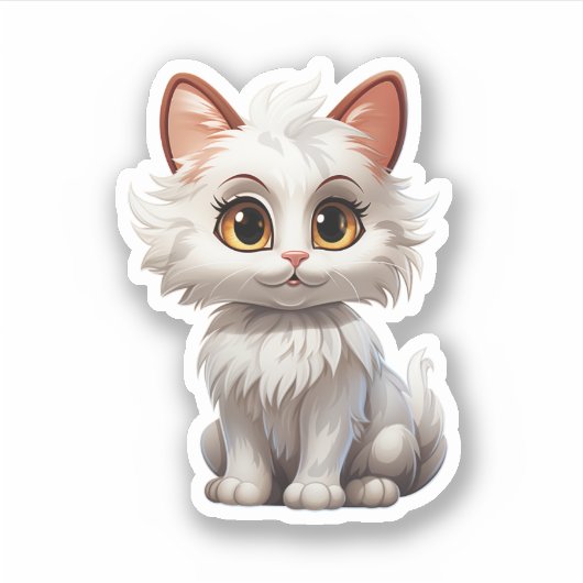 Cartoon kattenillustratie sticker (Voorkant)