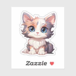 Cartoon kattenillustratie sticker