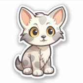 Cartoon kattenillustratie sticker (Voorkant)