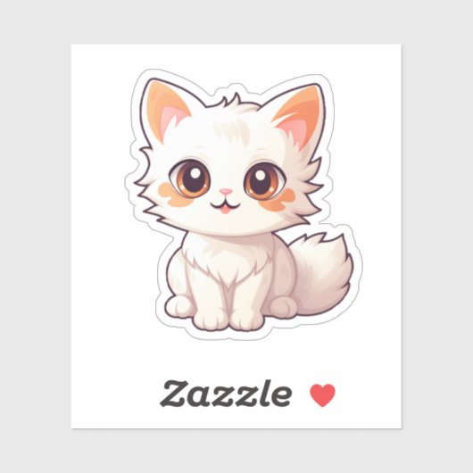 Cartoon kattenillustratie sticker (Vel)