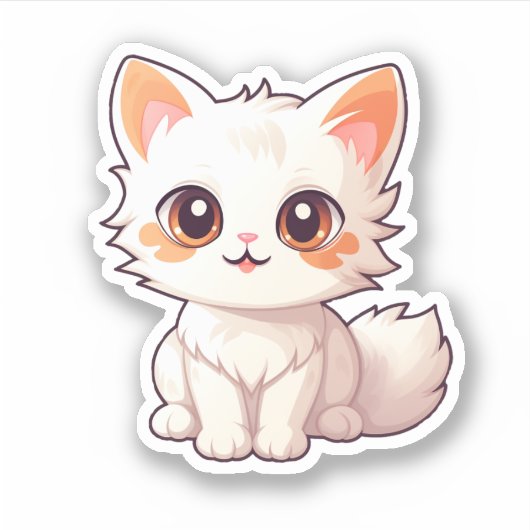 Cartoon kattenillustratie sticker (Voorkant)