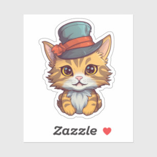 Cartoon kattenillustratie sticker