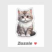 Cartoon kattenillustratie sticker (Vel)