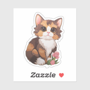Cartoon kattenillustratie sticker
