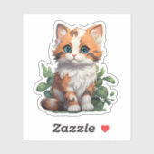 Cartoon kattenillustratie sticker (Vel)
