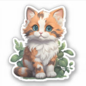 Cartoon kattenillustratie sticker (Voorkant)