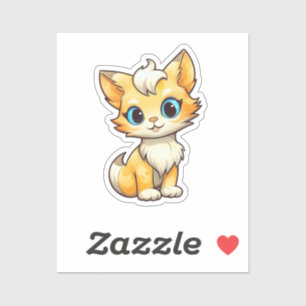 Cartoon kattenillustratie sticker