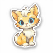 Cartoon kattenillustratie sticker (Voorkant)
