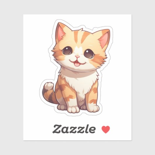 Cartoon kattenillustratie sticker (Vel)