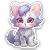 Cartoon kattenillustratie sticker (Voorkant)
