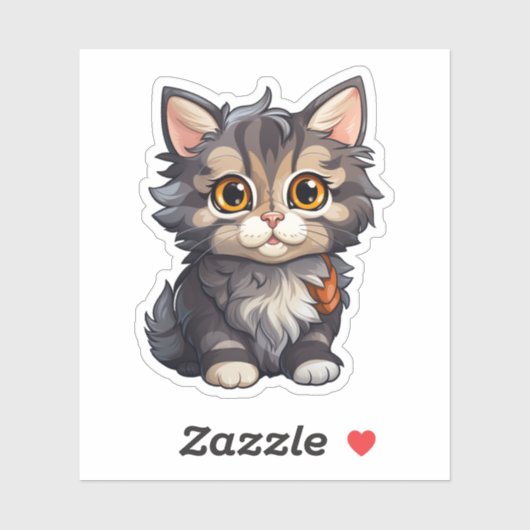 Cartoon kattenillustratie sticker (Vel)