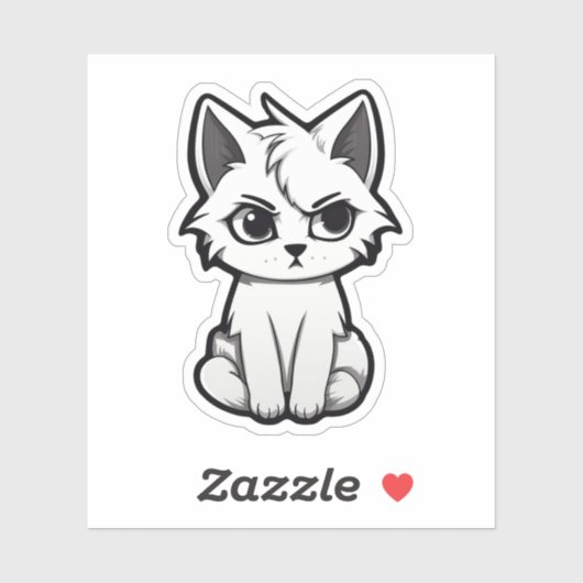 Cartoon kattenillustratie sticker (Vel)