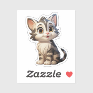 Cartoon kattenillustratie sticker