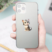 Cartoon kattenillustratie sticker (Telefoon)