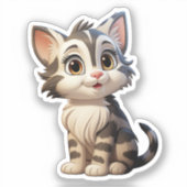 Cartoon kattenillustratie sticker (Voorkant)