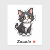 Cartoon kattenillustratie sticker (Vel)