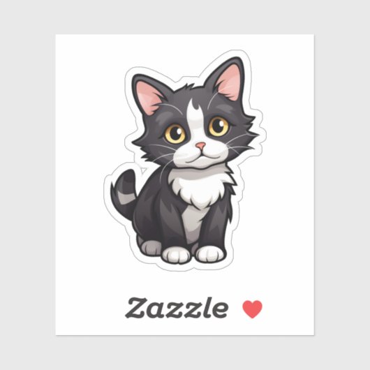 Cartoon kattenillustratie sticker (Vel)