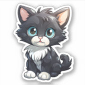 Cartoon kattenillustratie sticker (Voorkant)