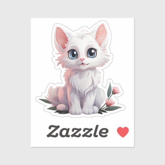 Cartoon kattenillustratie sticker (Vel)