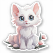 Cartoon kattenillustratie sticker (Voorkant)