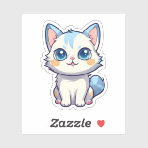 Cartoon kattenillustratie sticker
