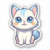 Cartoon kattenillustratie sticker (Voorkant)