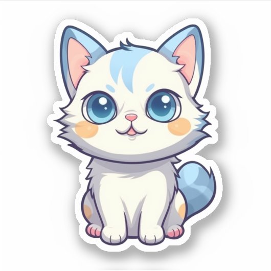Cartoon kattenillustratie sticker (Voorkant)