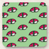 Cartoon Kawaii Sushi, Fish Rice & Seaweed Beverage Bier Onderzetter (Voorkant)