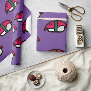Cartoon Kawaii Sushi, Fish Rice & Seaweed Cadeaupapier