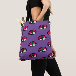 Cartoon Kawaii Sushi, Fish Rice & Seaweed Canvas t Tote Bag