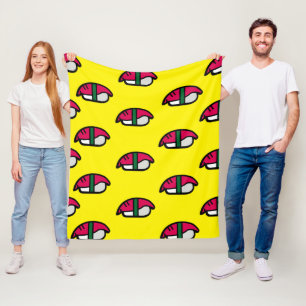 Cartoon Kawaii Sushi, Fish Rice & Seaweed Fleece B Deken