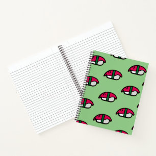 Cartoon Kawaii Sushi, Fish Rice & Seaweed Notebook Notitieboek