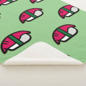 Cartoon Kawaii Sushi, Fish Rice & Seaweed Sherpa B Deken (3/4)