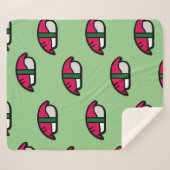 Cartoon Kawaii Sushi, Fish Rice & Seaweed Sherpa B Deken (Voorkant (horizontaal))