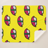 Cartoon Kawaii Sushi, Fish Rice & Seaweed Sherpa B Deken (Voorkant (horizontaal))