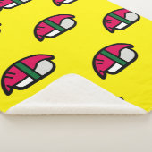 Cartoon Kawaii Sushi, Fish Rice & Seaweed Sherpa B Sherpa Deken (3/4)