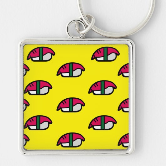 Cartoon Kawaii Sushi, Sleutelhanger visrijst en ze (Voorkant)