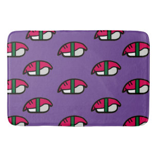 Cartoon Kawaii Sushi, visrijst en seaweed Bath Mat