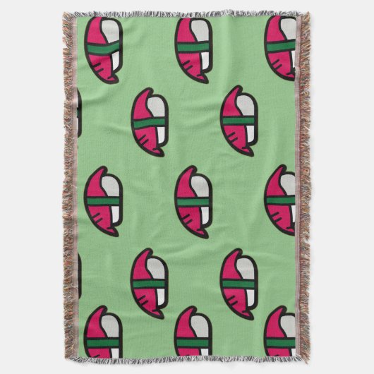 Cartoon Kawaii Sushi, Visrijst en zeewier Bl. Deken (Voorkant Verticaal)